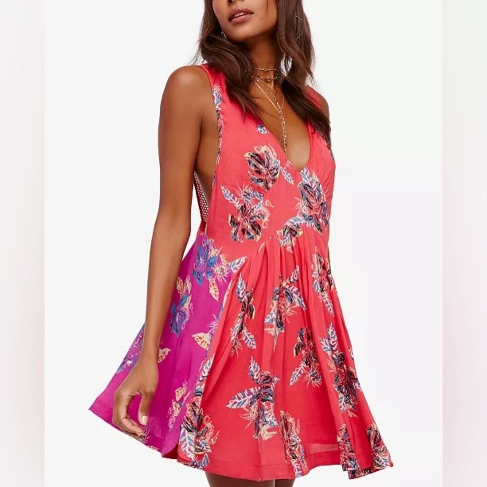 Free People Thought It Was A Dream Printed Mini Dress (Size S) - Picture 3 of 14